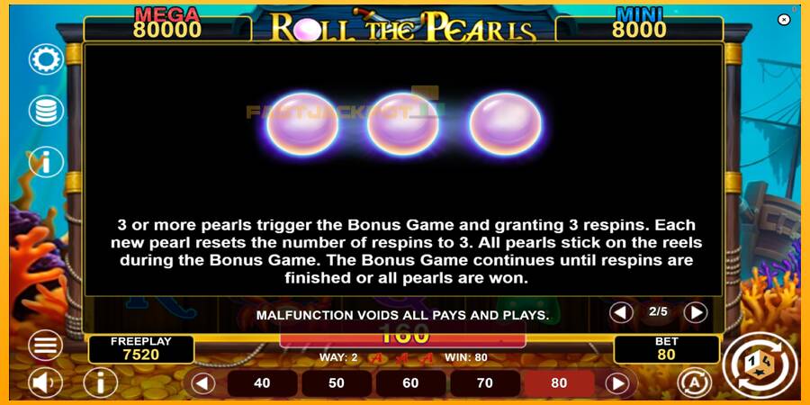 Hrací automat: Roll The Pearls Hold & Win s reálnou šancou na výhru