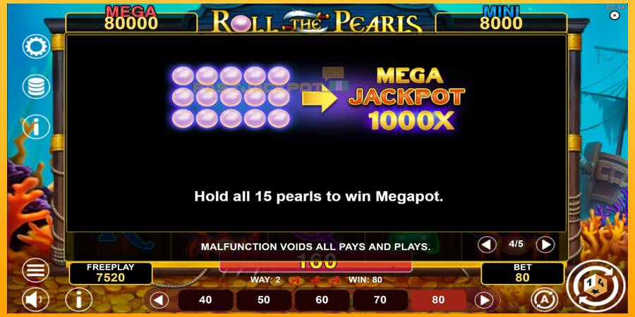 Hrací automat: Roll The Pearls Hold & Win s reálnou šancou na výhru