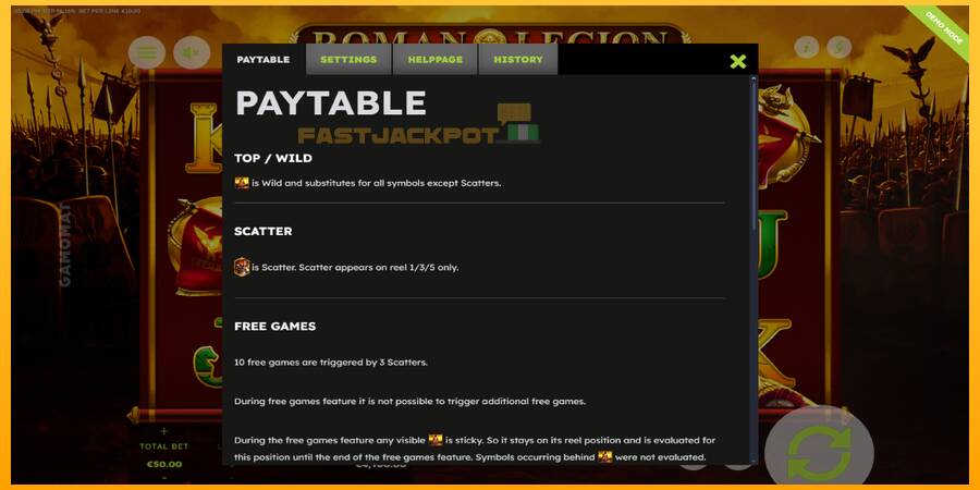 Hrací automat: Roman Legion Deluxe s reálnou šancou na výhru