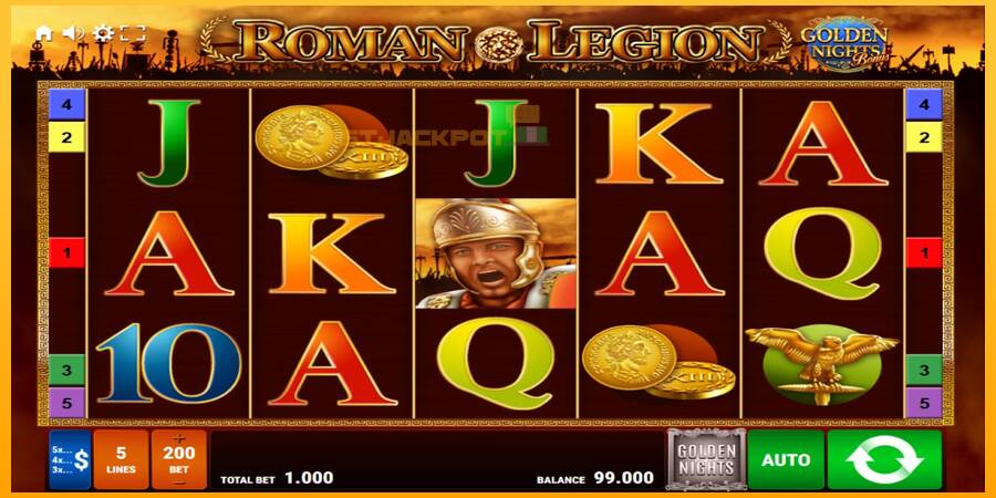 Hrací automat: Roman Legion Golden Nights s reálnou šancou na výhru