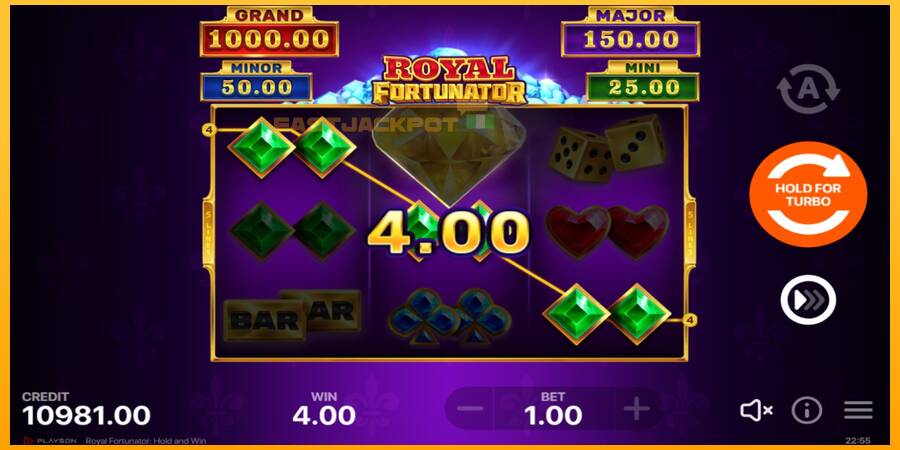 Hrací automat: Royal Fortunator: Hold and Win s reálnou šancou na výhru