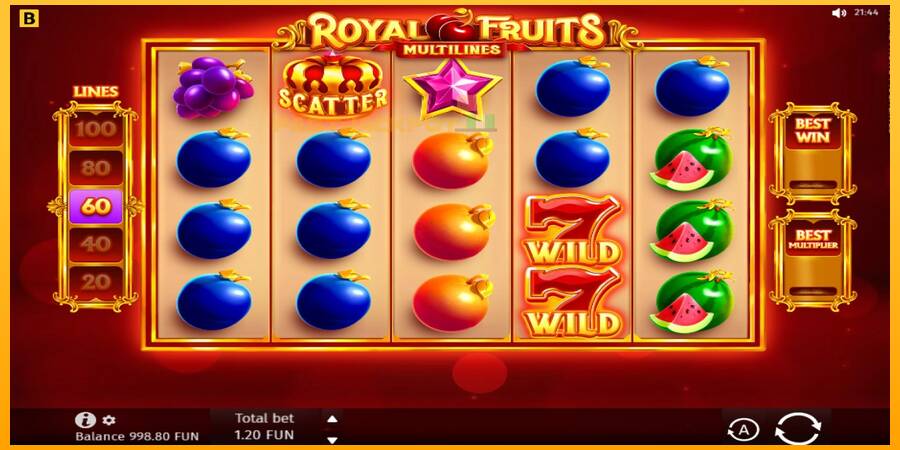 Hrací automat: Royal Fruits Multilines s reálnou šancou na výhru