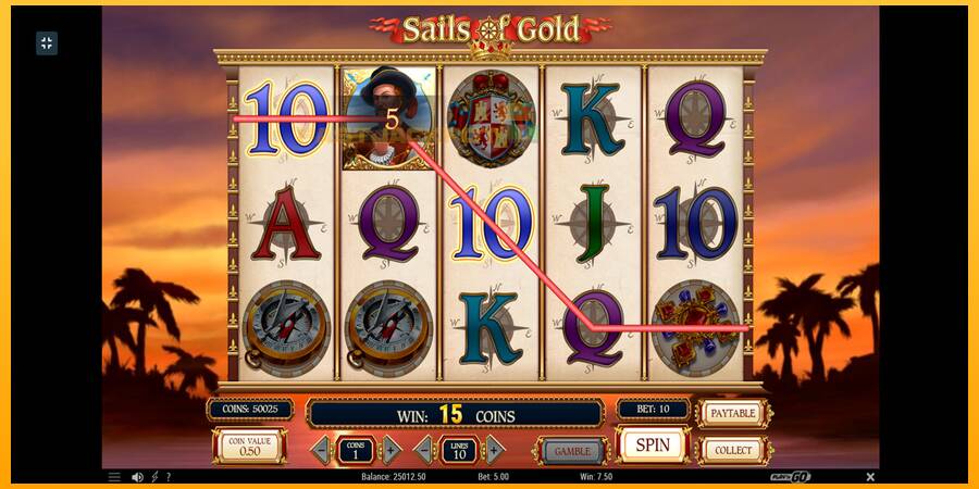 Hrací automat: Sails of Gold s reálnou šancou na výhru