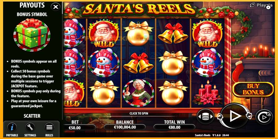 Hrací automat: Santas Reels s reálnou šancou na výhru