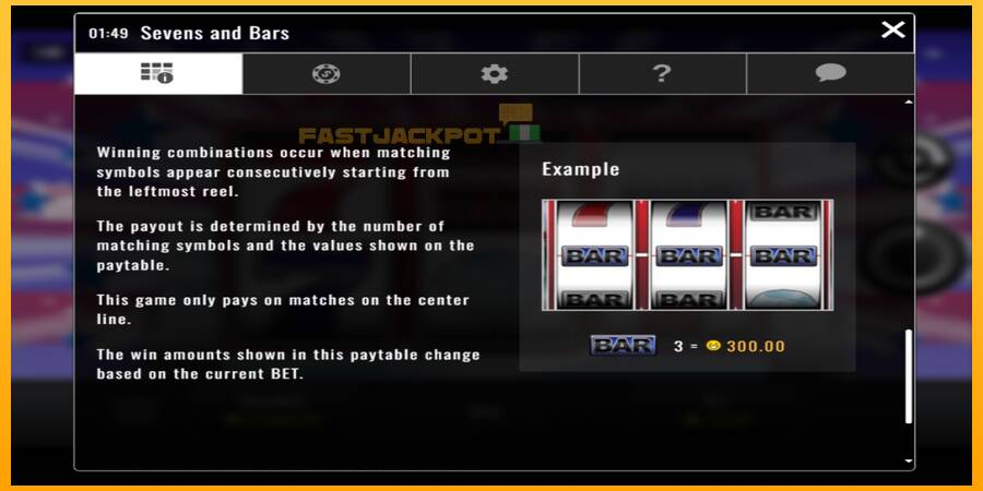 Hrací automat: Sevens and Bars s reálnou šancou na výhru