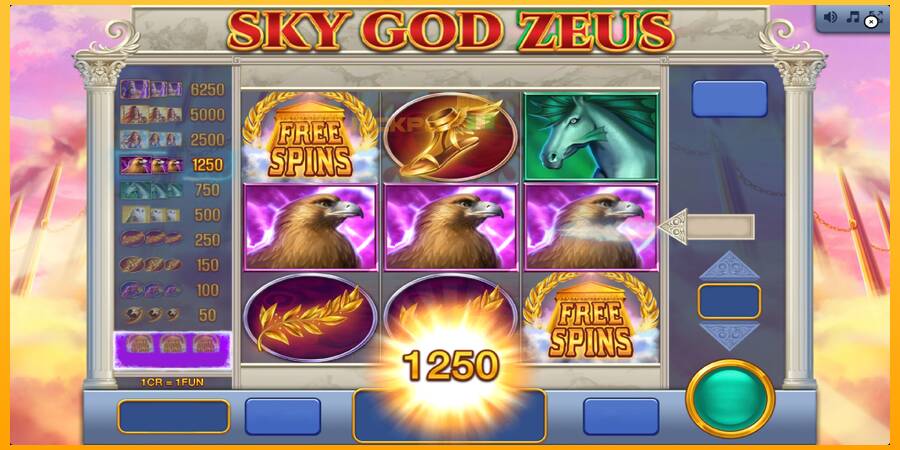 Hrací automat: Sky God Zeus 3x3 s reálnou šancou na výhru