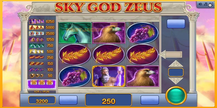 Hrací automat: Sky God Zeus 3x3 s reálnou šancou na výhru