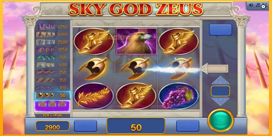 Hrací automat: Sky God Zeus 3x3 s reálnou šancou na výhru