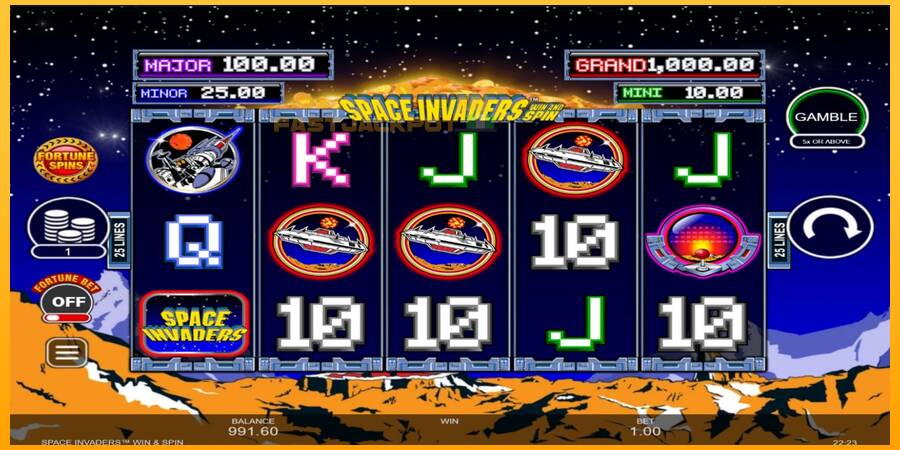 Hrací automat: Space Invaders Win and Spin s reálnou šancou na výhru