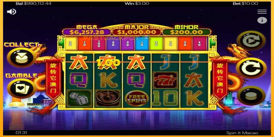 Hrací automat: Spin It Macao s reálnou šancou na výhru