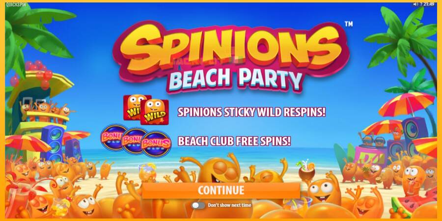 Hrací automat: Spinions Beach Party s reálnou šancou na výhru