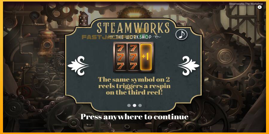 Hrací automat: Steamworks - The Workshop s reálnou šancou na výhru