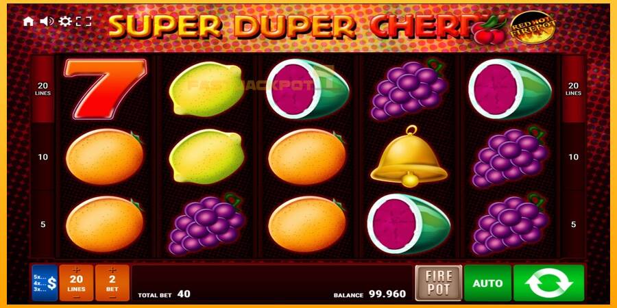 Hrací automat: Super Duper Cherry Red Hot Firepot s reálnou šancou na výhru