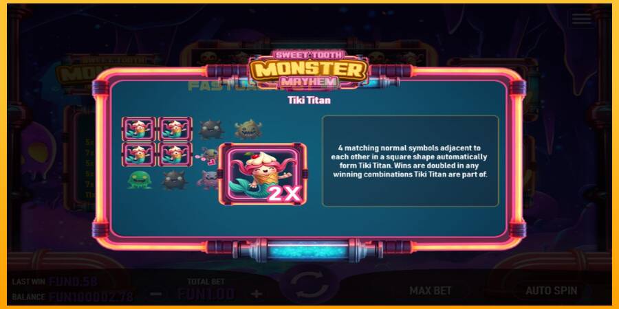 Hrací automat: Sweet Tooth Monster Mayhem s reálnou šancou na výhru