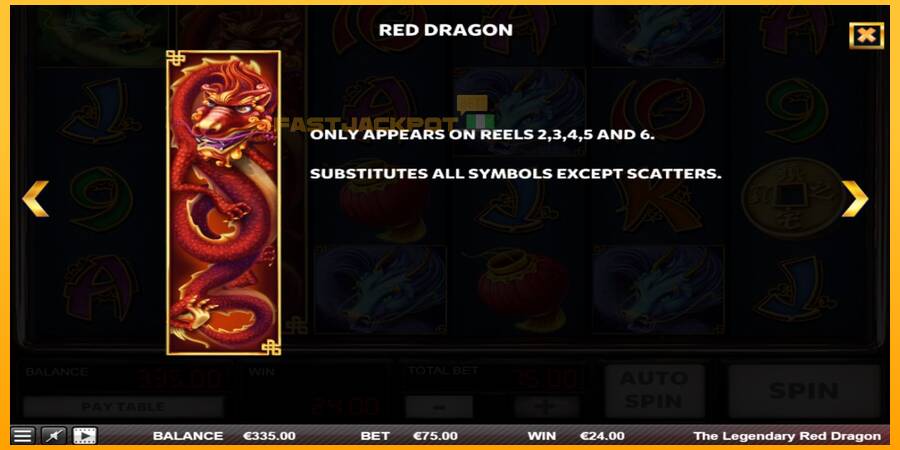 Hrací automat: The Legendary Red Dragon s reálnou šancou na výhru