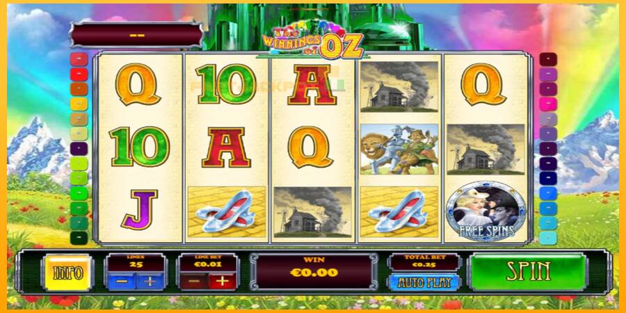 Hrací automat: The Winnings of Oz s reálnou šancou na výhru