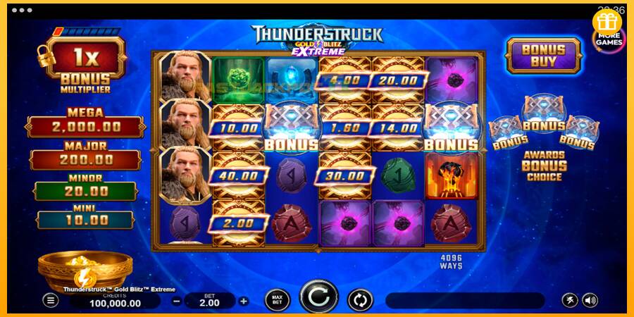 Hrací automat: Thunderstruck Gold Blitz Extreme s reálnou šancou na výhru