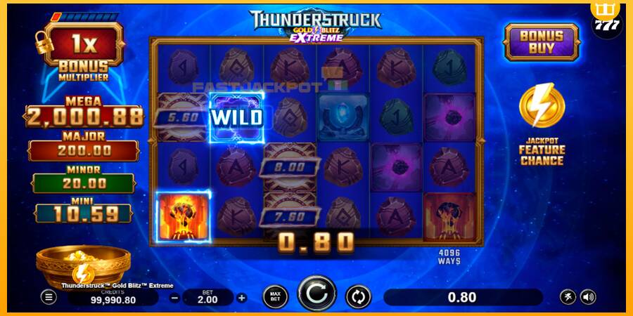 Hrací automat: Thunderstruck Gold Blitz Extreme s reálnou šancou na výhru