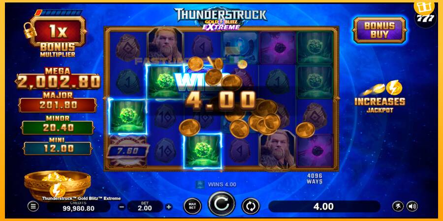 Hrací automat: Thunderstruck Gold Blitz Extreme s reálnou šancou na výhru