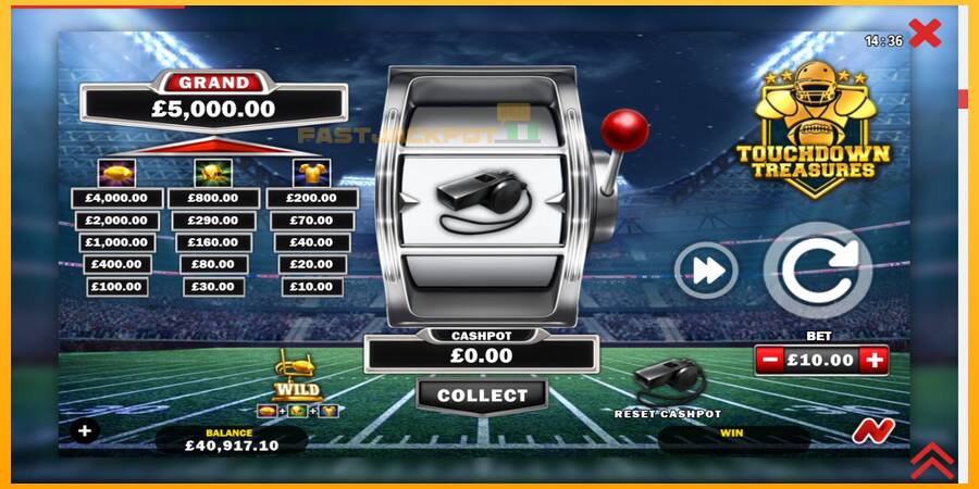 Hrací automat: Touchdown Treasures s reálnou šancou na výhru