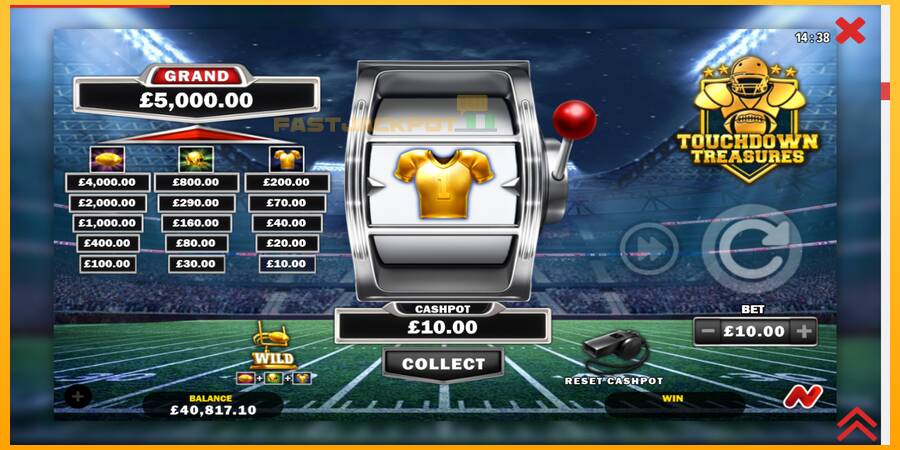 Hrací automat: Touchdown Treasures s reálnou šancou na výhru