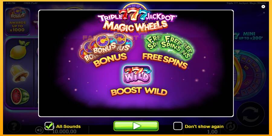 Hrací automat: Triple 777 Jackpot Magic Wheels s reálnou šancou na výhru