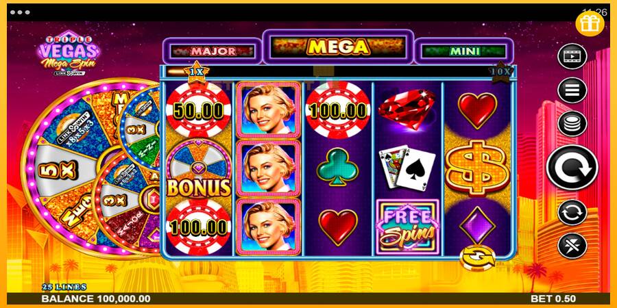 Hrací automat: Triple Vegas Mega Spin s reálnou šancou na výhru