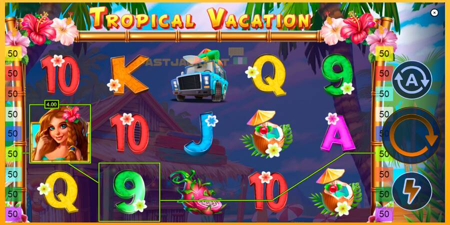 Hrací automat: Tropical Vacation s reálnou šancou na výhru