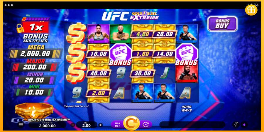 Hrací automat: UFC Gold Blitz Extreme s reálnou šancou na výhru