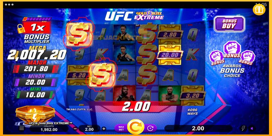 Hrací automat: UFC Gold Blitz Extreme s reálnou šancou na výhru