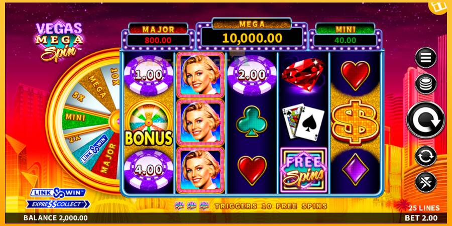 Hrací automat: Vegas Mega Spin s reálnou šancou na výhru