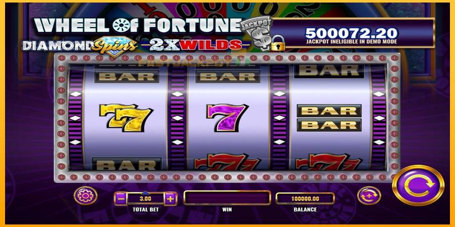 Hrací automat: Wheel of Fortune Diamond Spins 2x Wilds s reálnou šancou na výhru