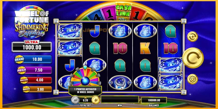 Hrací automat: Wheel of Fortune Shimmering Sapphires s reálnou šancou na výhru