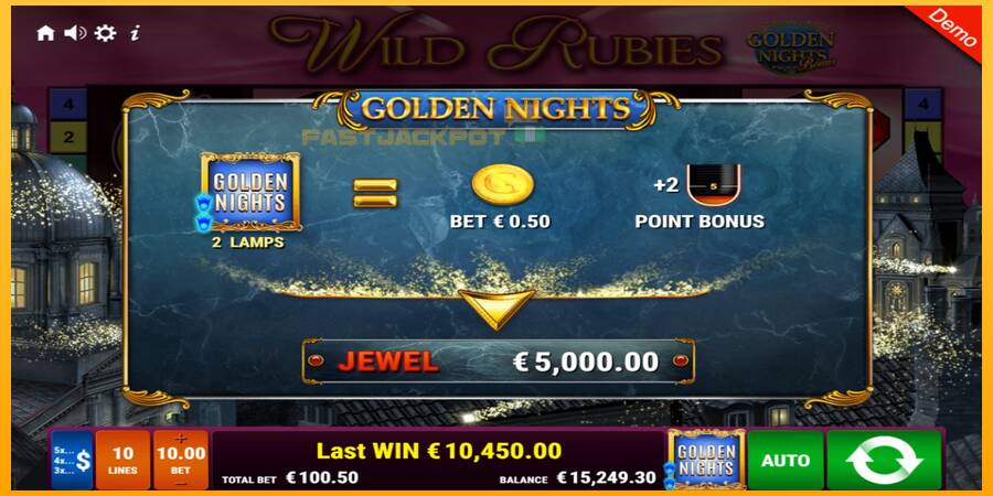 Hrací automat: Wild Rubies Golden Nights s reálnou šancou na výhru