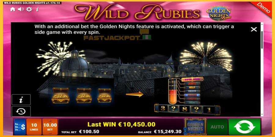 Hrací automat: Wild Rubies Golden Nights s reálnou šancou na výhru