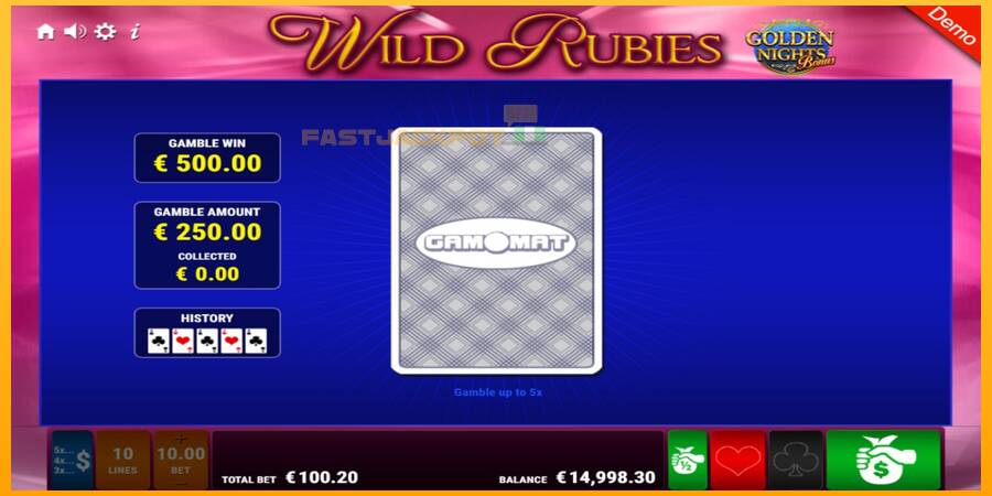 Hrací automat: Wild Rubies Golden Nights s reálnou šancou na výhru