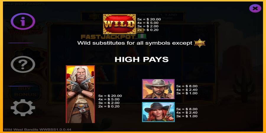 Hrací automat: Wild West Bandits s reálnou šancou na výhru