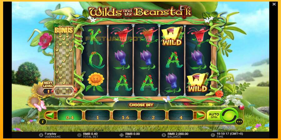 Hrací automat: Wilds and the Beanstalk s reálnou šancou na výhru