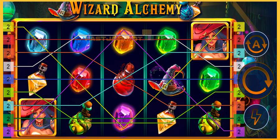 Hrací automat: Wizard Alchemy s reálnou šancou na výhru